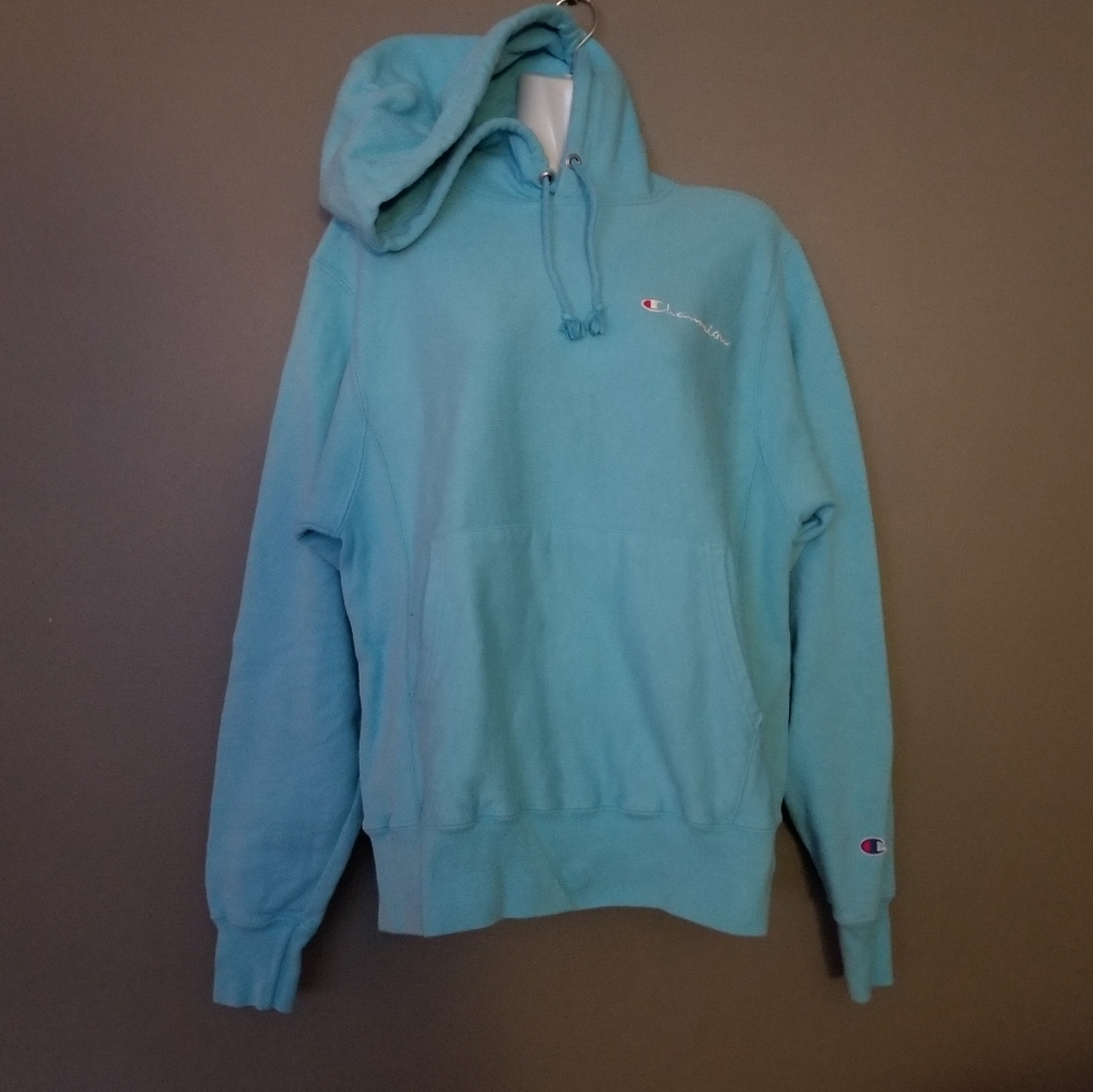 Champion Hoodie Sweatshirt S Blue